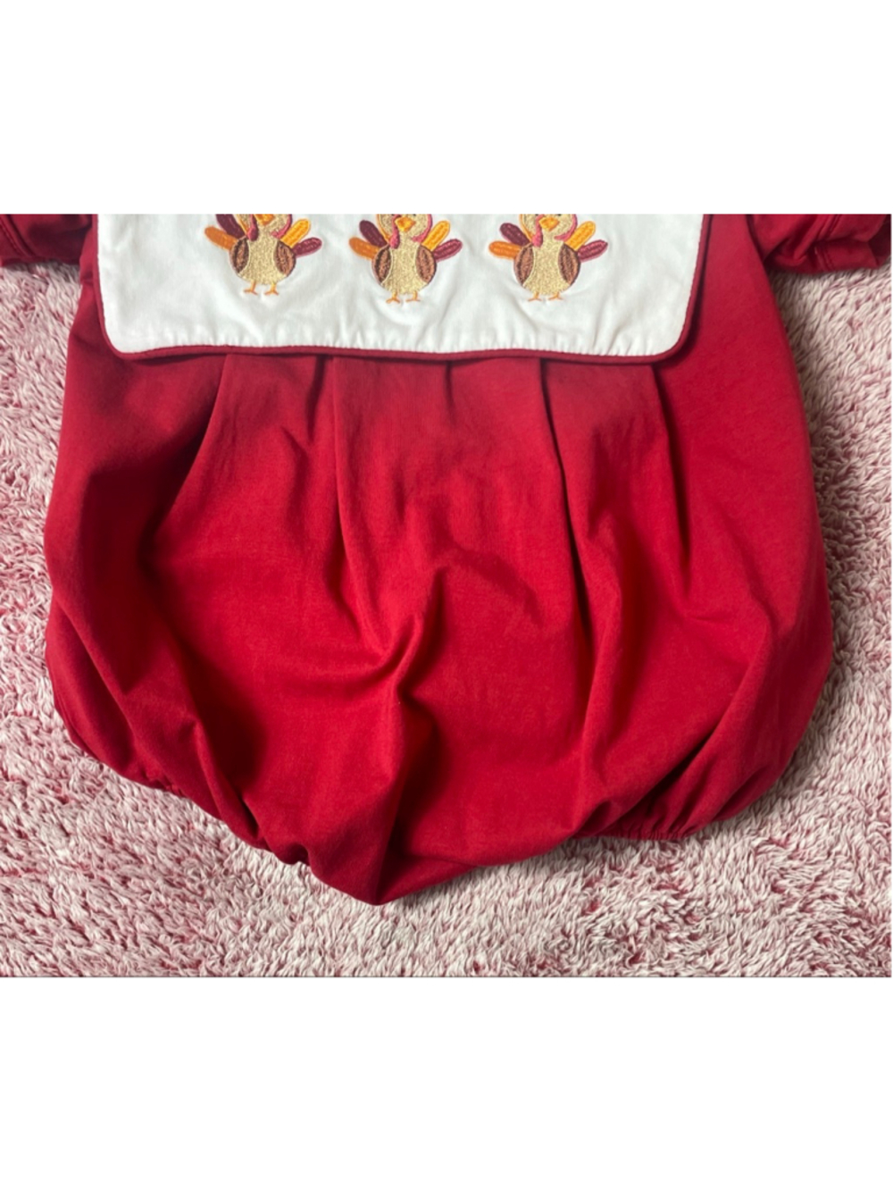 Boys Southern Tators Turkey thanksgiving bubble romper Embroidered 24 Months - Picture 4 of 9